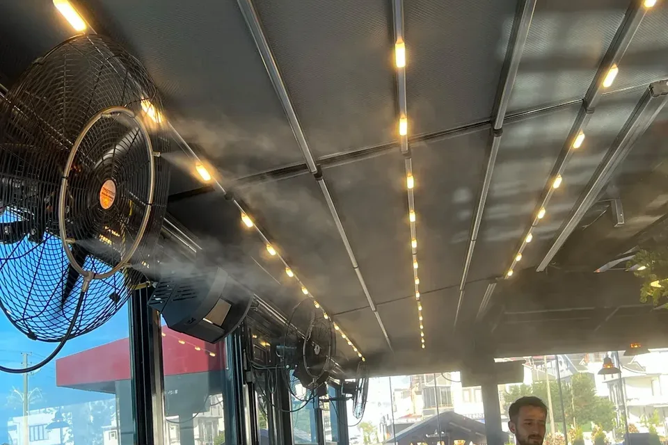 Cafe soğutma sistemi ve buharlı vantilatör uygulaması