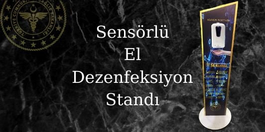 Otomatik sensörlü el dezenfektan standı