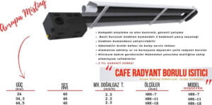 cafe borulu radyant isitici