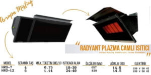 camli plazma radyant acik alan isitma sistemleri